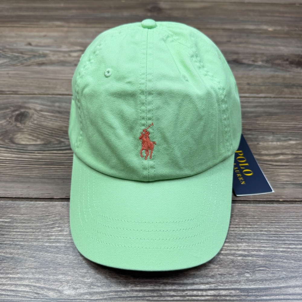 Polo Ralph Lauren Mens OS Ball Cap Lime Green Cotton Chino Pony Logo NWT